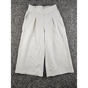 Lululemon Can You Feel The Pleat Crop Pants Sz 6 Wide Leg White